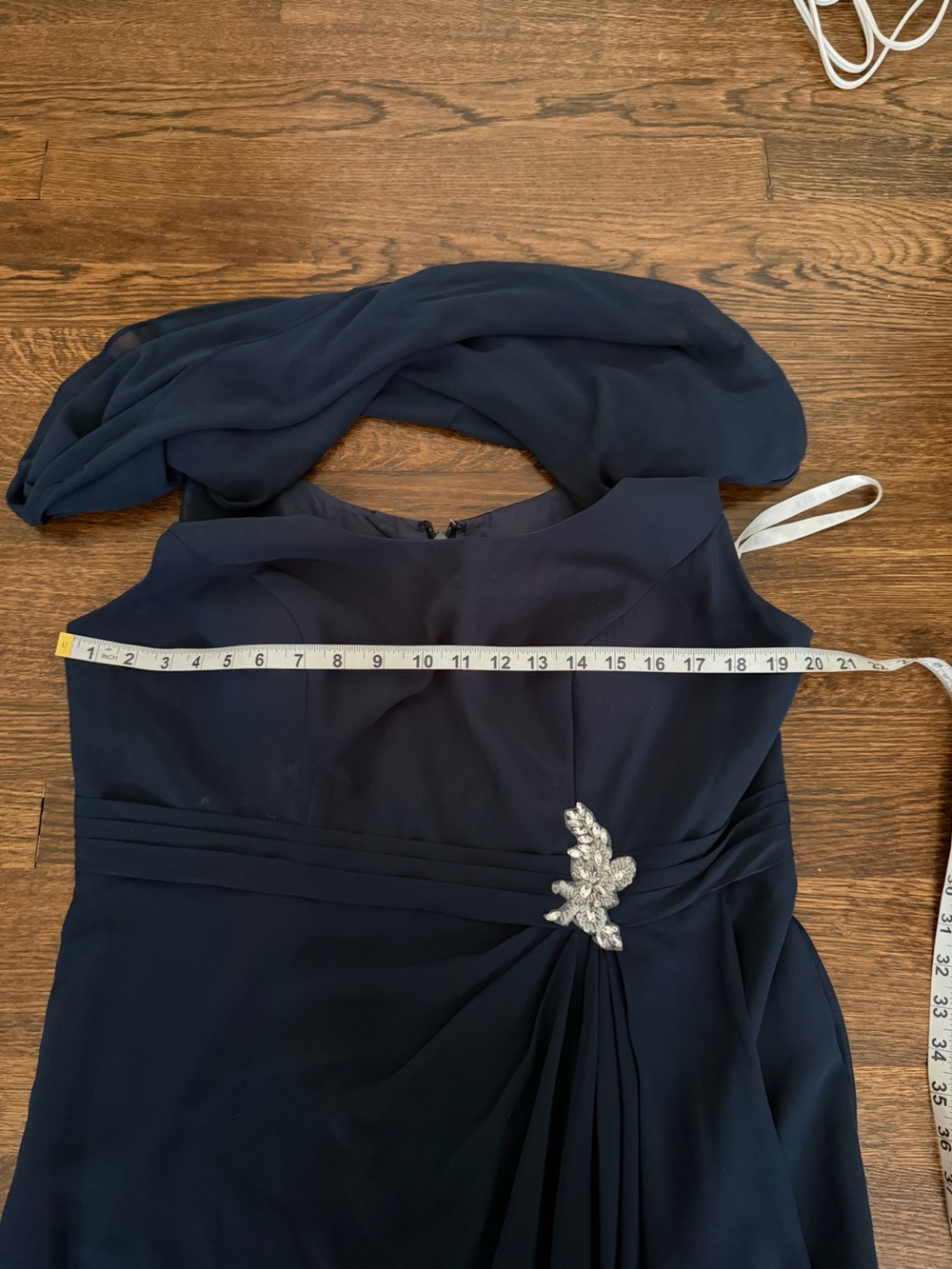 Azazie Navy Evening Dress - Picture 6 of 9